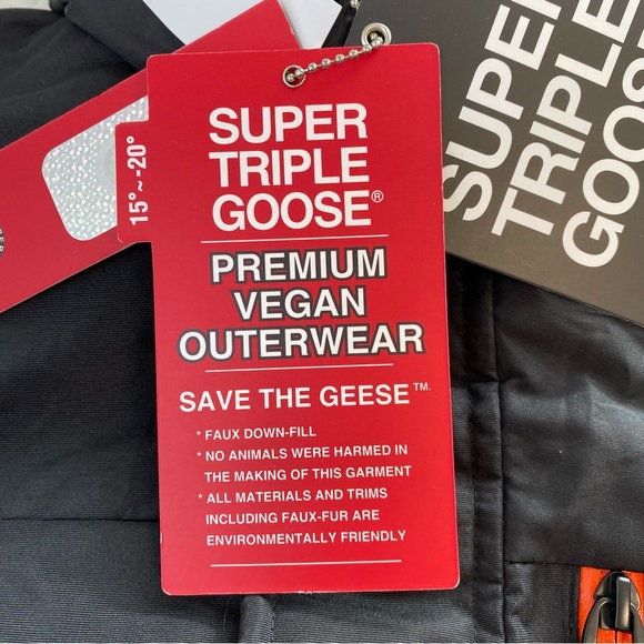 Super Triple Goose Men's Ski Parka Faux Down-Fill Jacket, Black, Size L - Picture 14 of 16